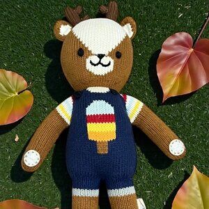 Cuddle And Kind Plush Scout The Deer Knit Plush Made in Peru
